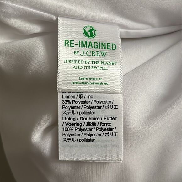 J. Crew Women’s Willa full-length flare Pant Stretch Linen Blend  White Size 14 - Picture 9 of 16